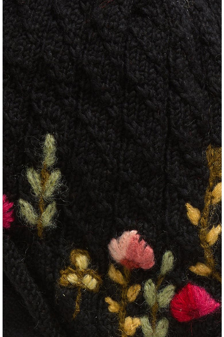 Meadow Wool Pompom Beanie, Alternate, color, BLACK