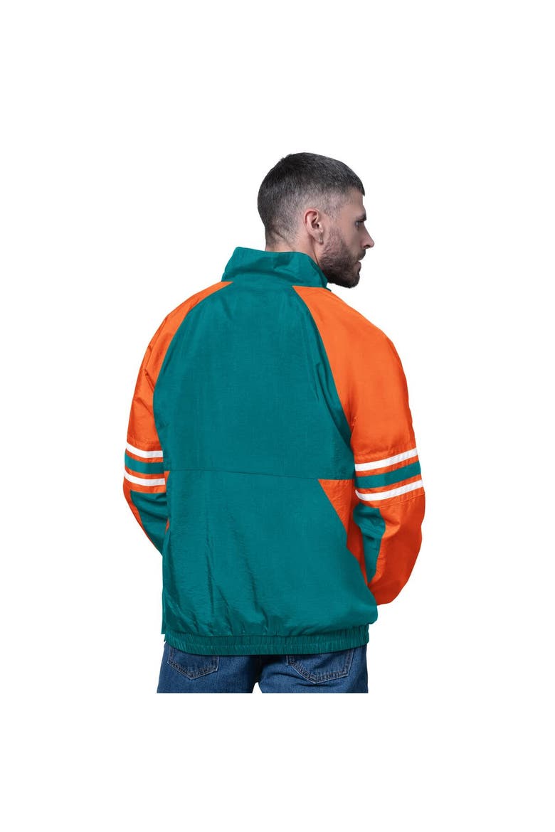 Men's Starter Aqua Miami Dolphins Vintage Logo Prospect Half-Zip Pullover, Alternate, color, Aqua