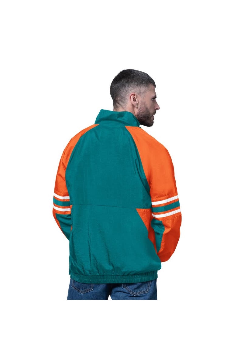 STARTER Men's Starter Aqua Miami Dolphins Vintage Logo Prospect Half-Zip Pullover, Alternate, color, Aqua