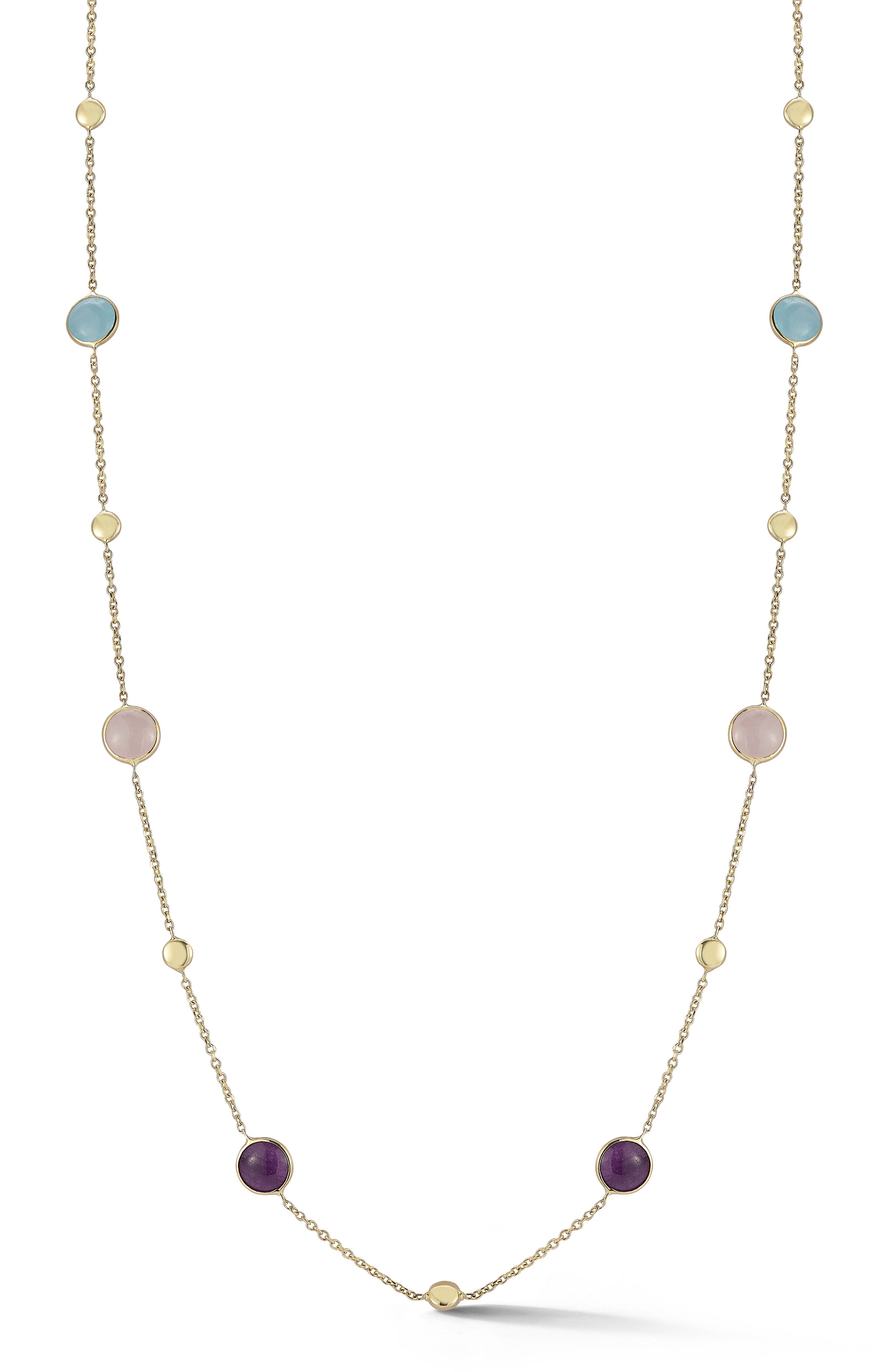 Ember Fine Jewelry 14K Gold Stone Station Necklace