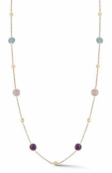 Ember Fine Jewelry 14K Gold Stone Station Necklace