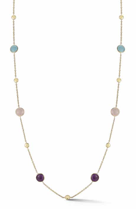 Ember Fine Jewelry 14K Gold Stone Station Necklace