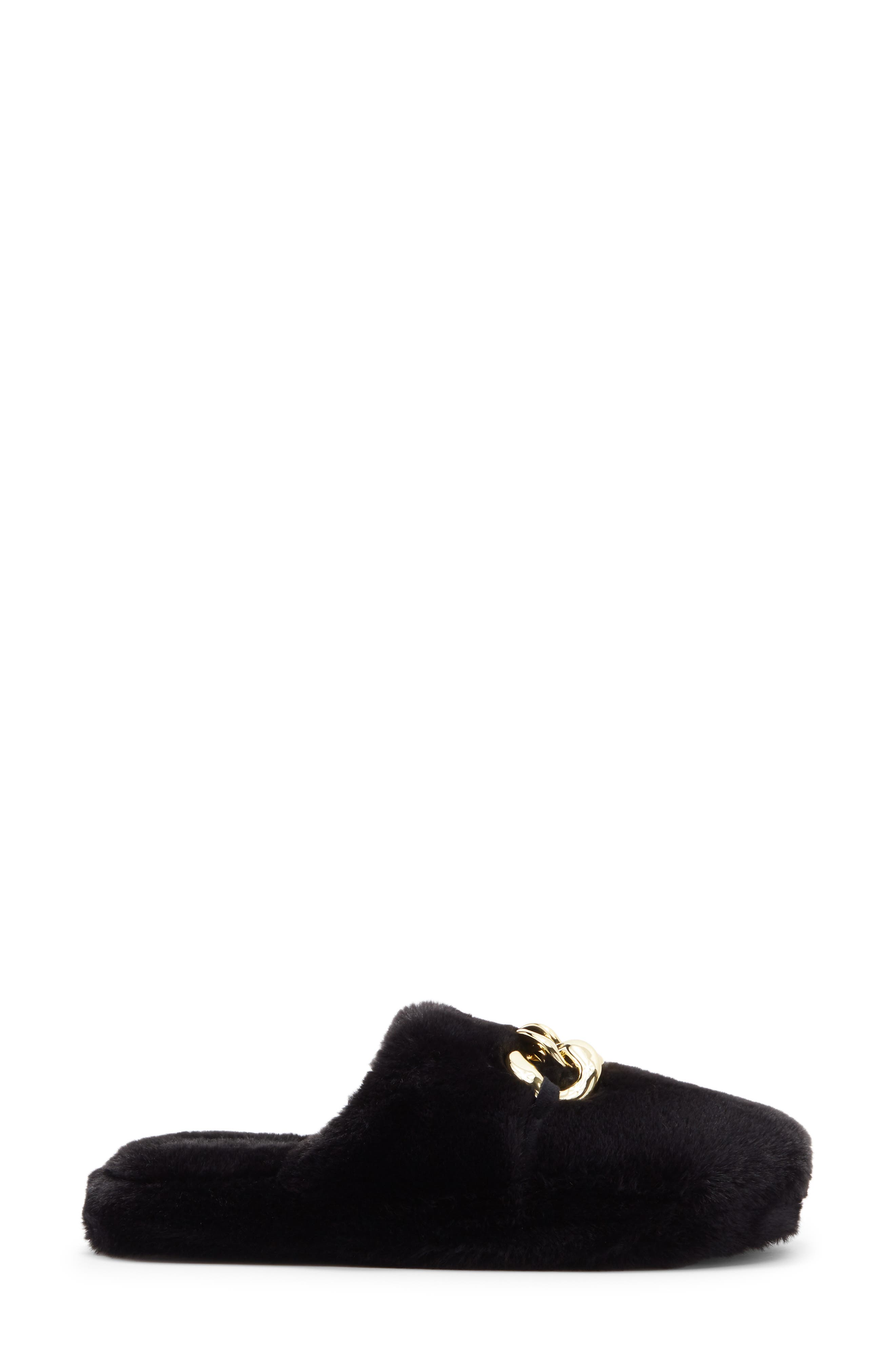 Abound Raya Faux Fur Slipper, Alternate, color, Black