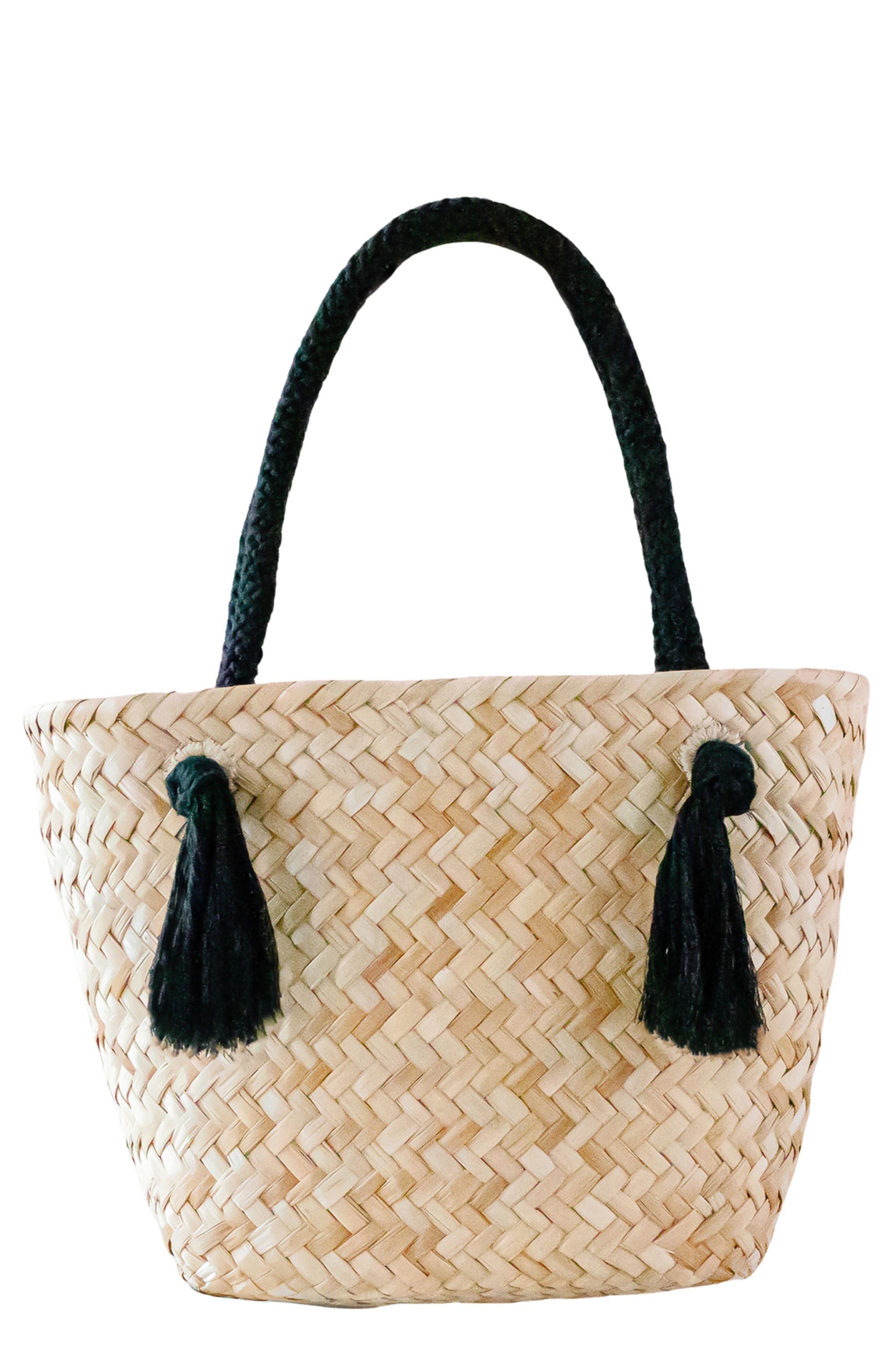 LIKHA Seagrass Large Tote Bag, Main, color, Black