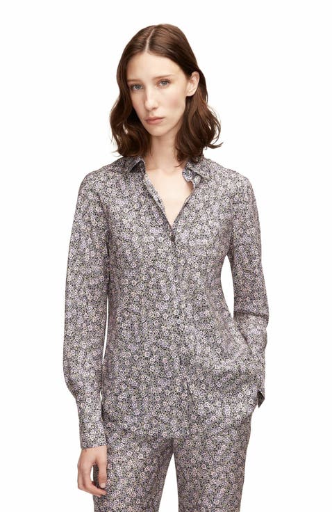 Violet Fleur Silk Blouse