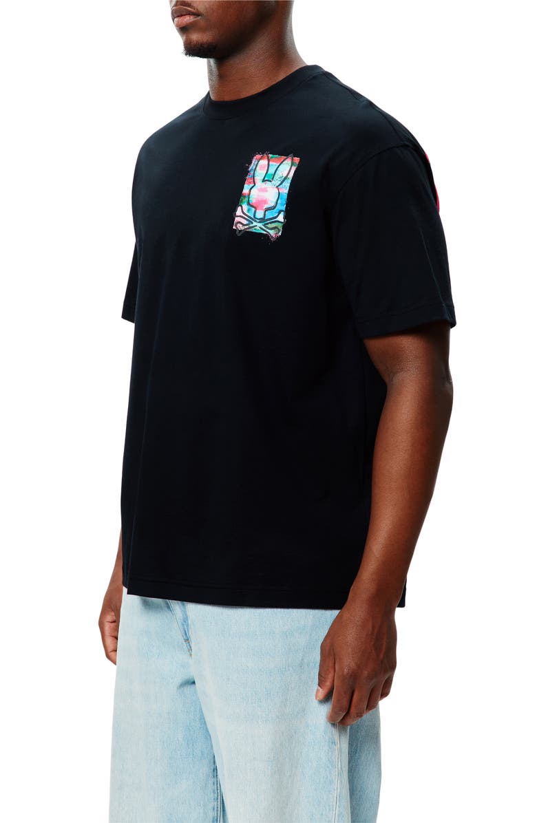 Psycho Bunny Isaac Relaxed Fit Graphic T-Shirt, Alternate, color, Black