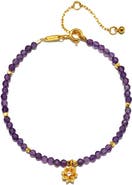 Satya Jewelry Amethyst Lotus February Birthstone Bracelet