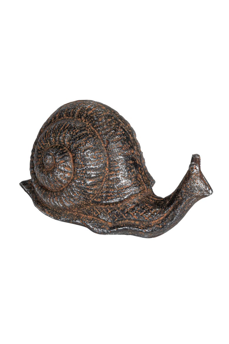 Cast Metal Snail Accent Décor, Rust, Main, color, Brown