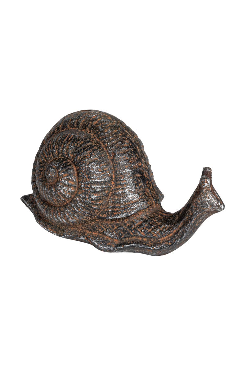 Storied Home Cast Metal Snail Accent Décor, Rust, Main, color, Brown
