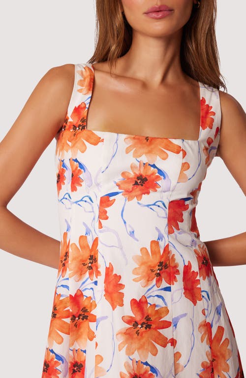Lost + Wander Poppy Blooms Maxi Dress In White Orange Floral In White Orange Floral