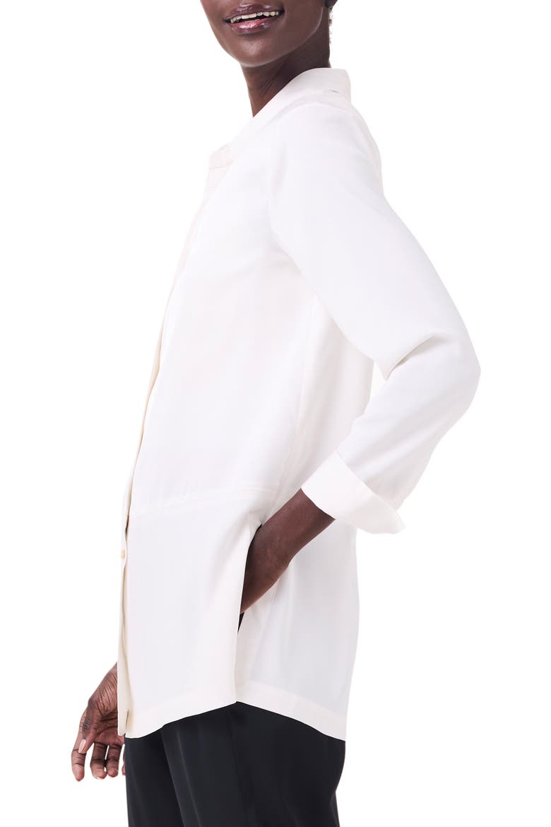 Crepe Mix Button-Up Shirt, Alternate, color, CLASSIC CREAM