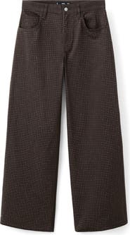 MANGO Libra Embellished Wide Leg Jeans