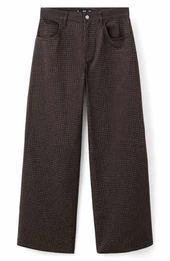 MANGO Libra Embellished Wide Leg Jeans