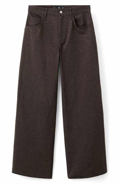 MANGO Libra Embellished Wide Leg Jeans