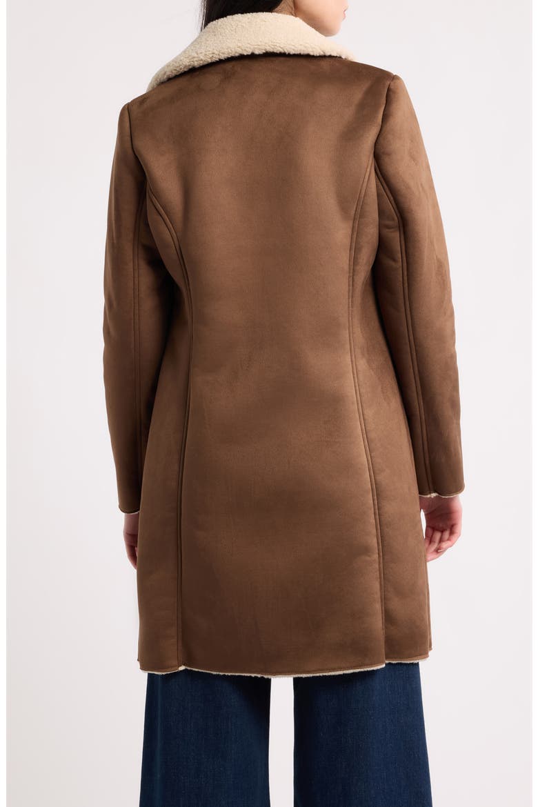 Faux Shearling Coat, Alternate, color, TOBACCO