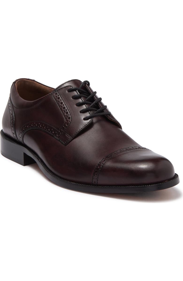 Johnston & Murphy Harmon Cap Toe Derby, Main, color, Burgundy