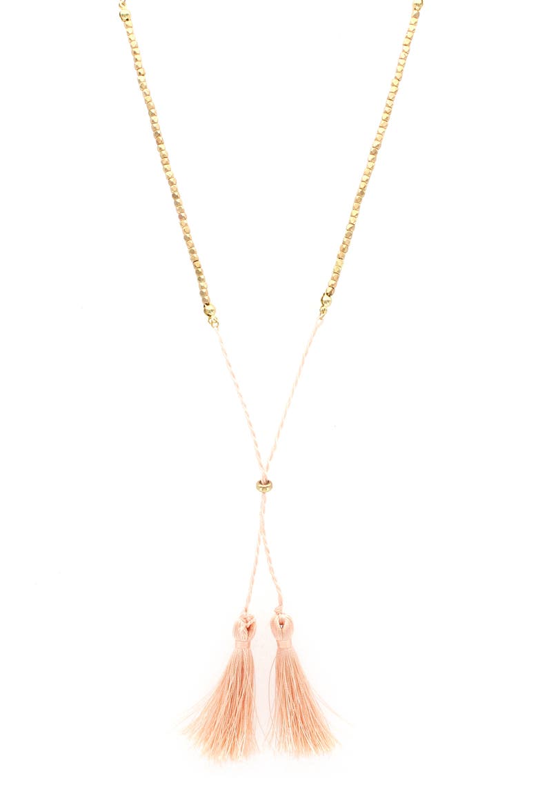Tassel Pendant Necklace, Main, color, GOLD / PEACH