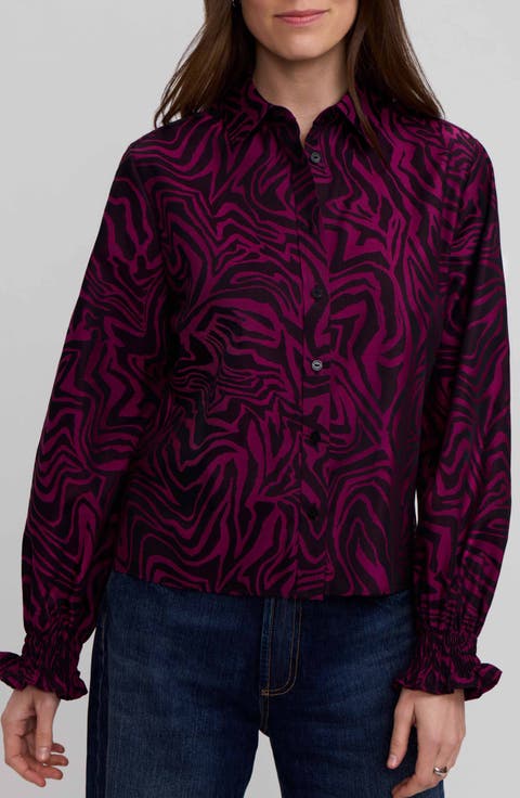 Vivienne Zebra Print Long Sleeve Shirt