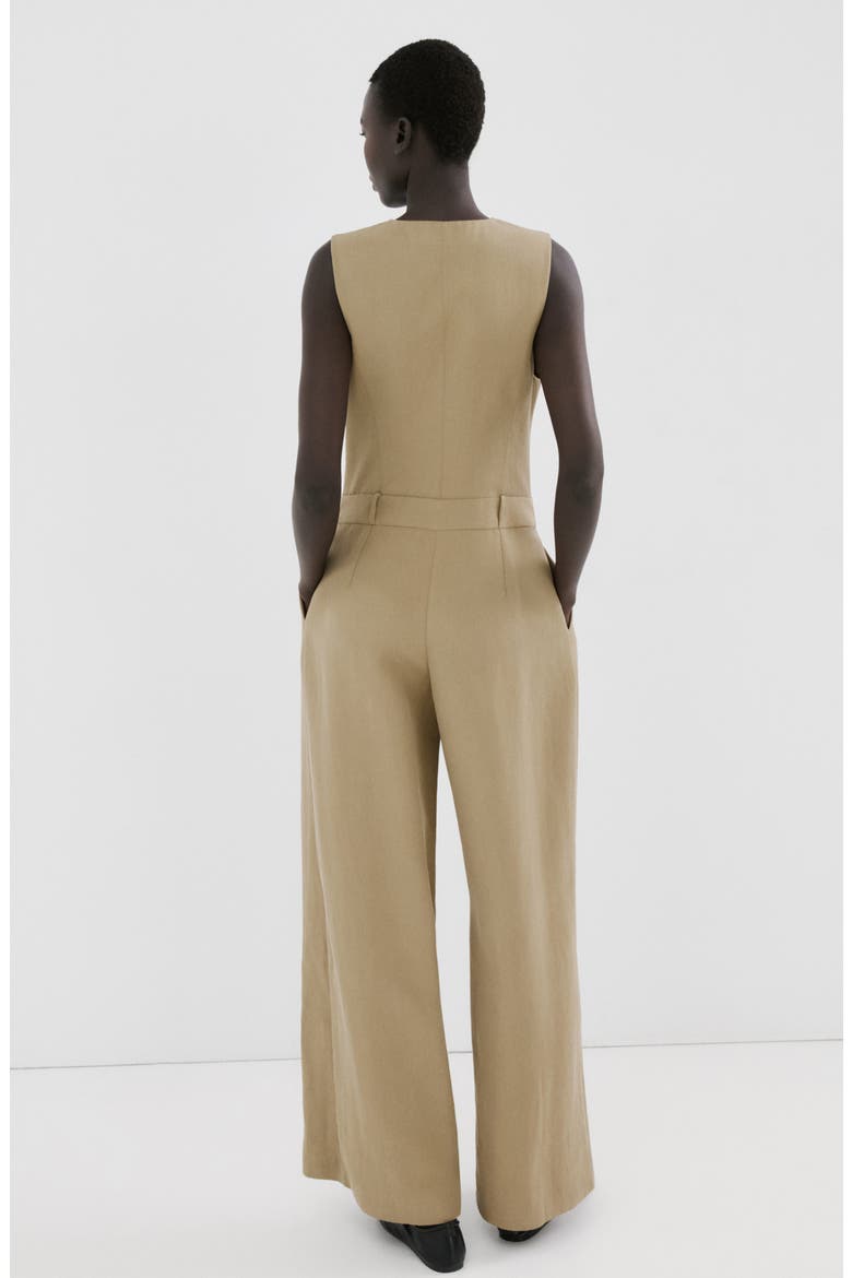 Sleeveless Wide Leg Jumpsuit, Alternate, color, KHAKI