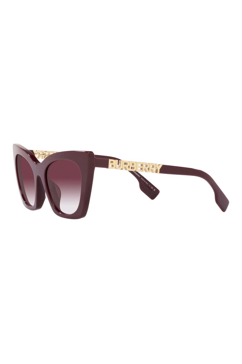 52mm Cat Eye Sunglasses, Alternate, color, BORDEAUX