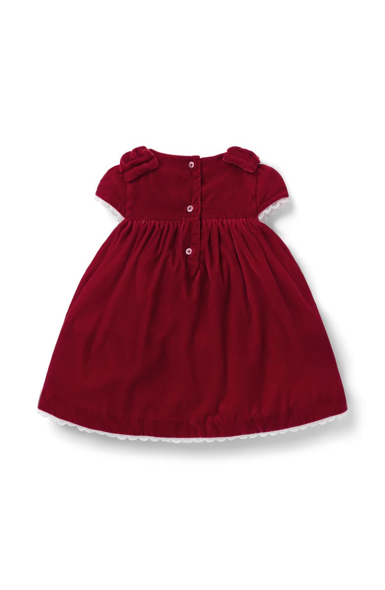 Janie and Jack The Holiday Velvet Baby Dress, Alternate, color, Red