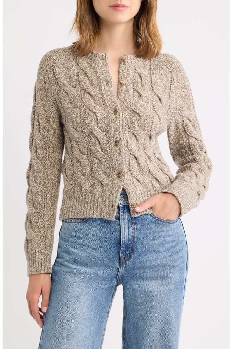 Penrose Cable Cardigan, Main, color, GRAY MARL
