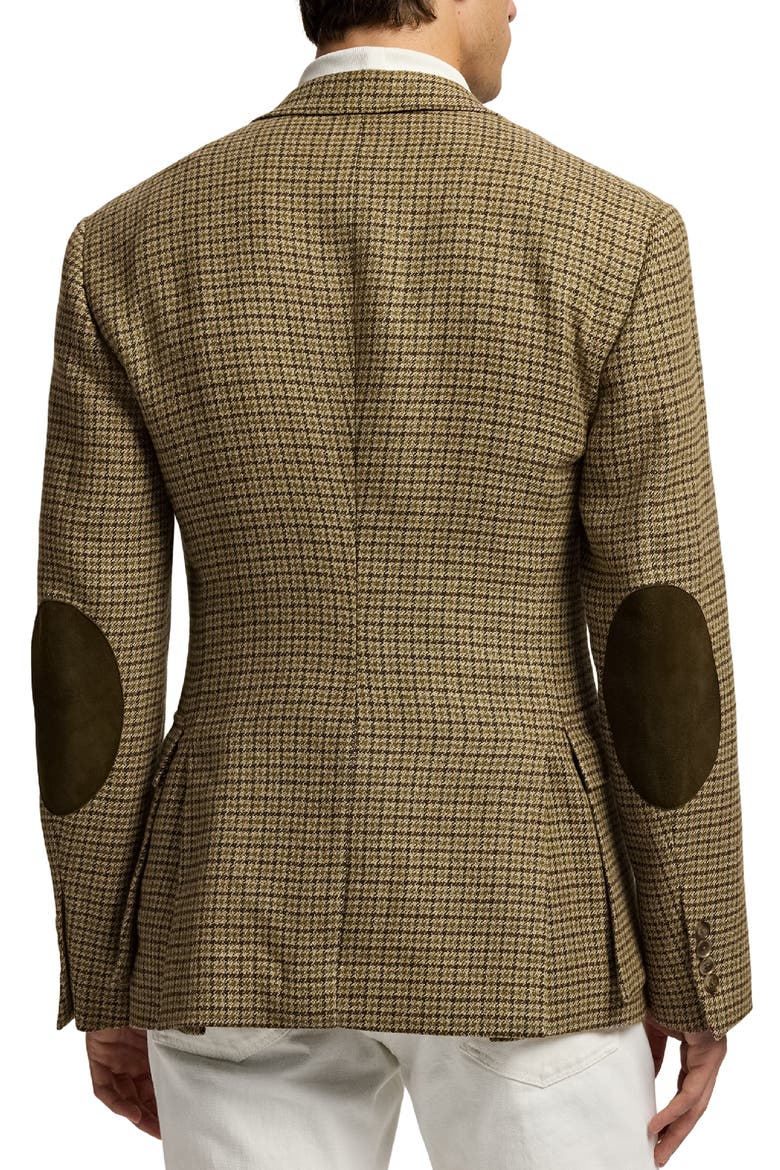 Kent Hand Tailored Houndstooth Check Linen & Wool Sport Coat, Alternate, color, SAGE/ BROWN MULTI