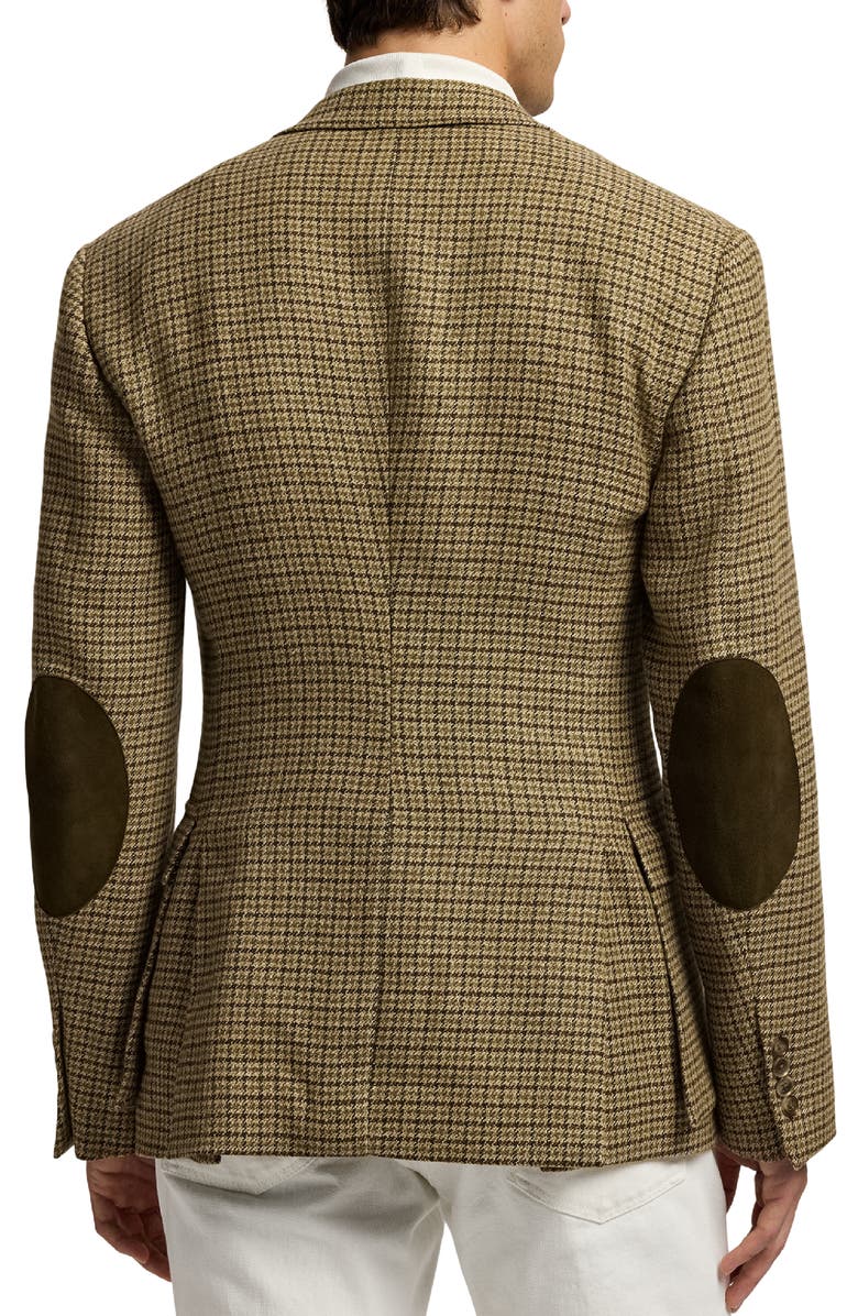 Ralph Lauren Purple Label Kent Hand Tailored Houndstooth Check Linen & Wool Sport Coat, Alternate, color, Sage/ Brown Multi