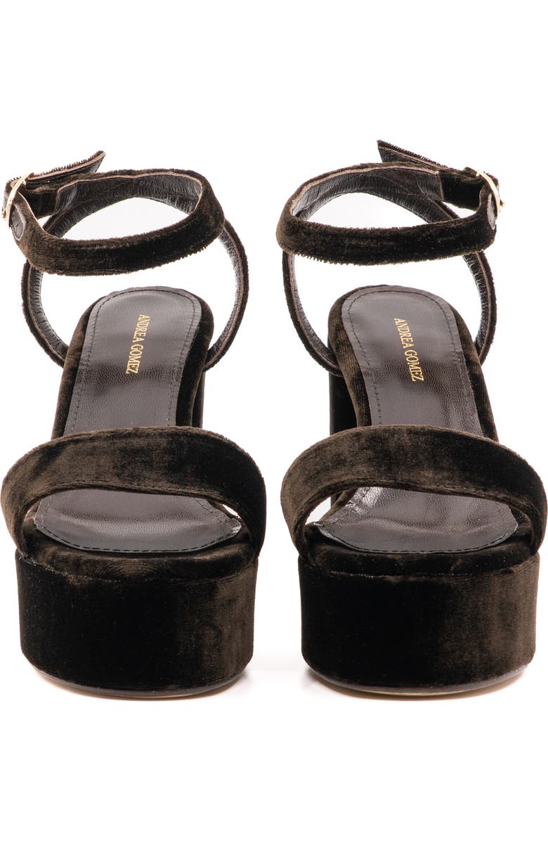 Andrea Gomez Becka Velvet Sandal, Alternate, color, Chocolate