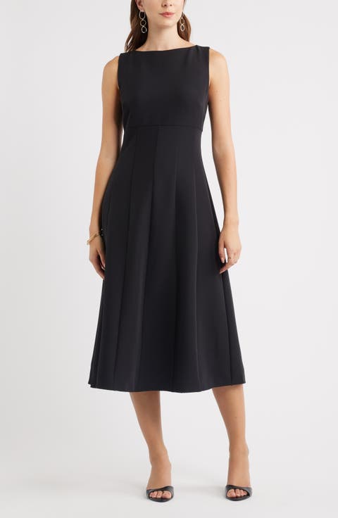 Bateau Neck Midi Dress
