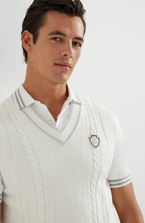 Brunello Cucinelli Cable Knit Sweater Vest In Panama