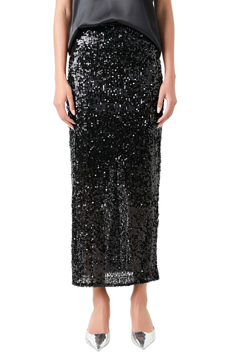 Grey Lab Sequin Maxi Skirt, Alternate, color,