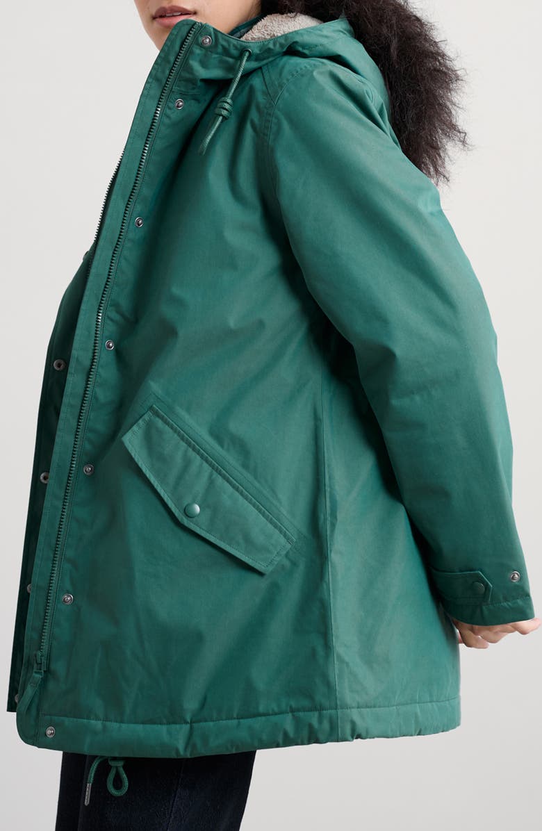 Seasalt Cornwall Porth Nanven Waterproof Organic Cotton Blend Raincoat, Alternate, color, Grove