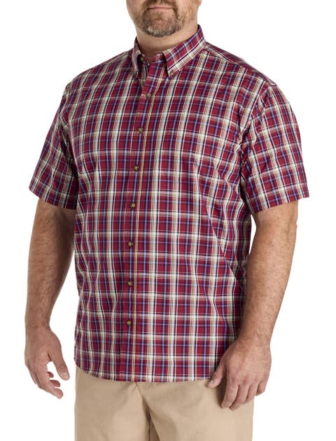 Big & Tall Easy-Care Large Plaid Sport Shirt