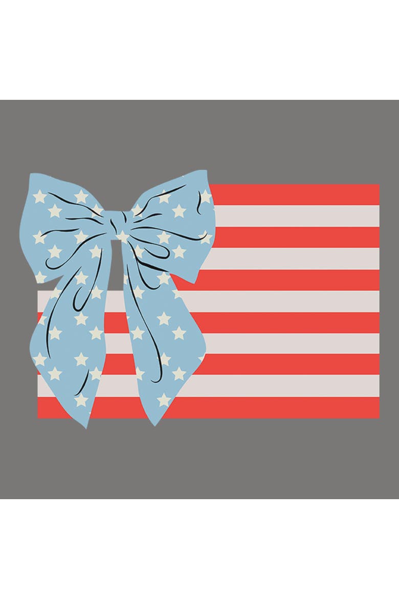 Junior's Bow Bars and Stars Short Sleeve Baby T-Shirt, Alternate, color, Charcoal