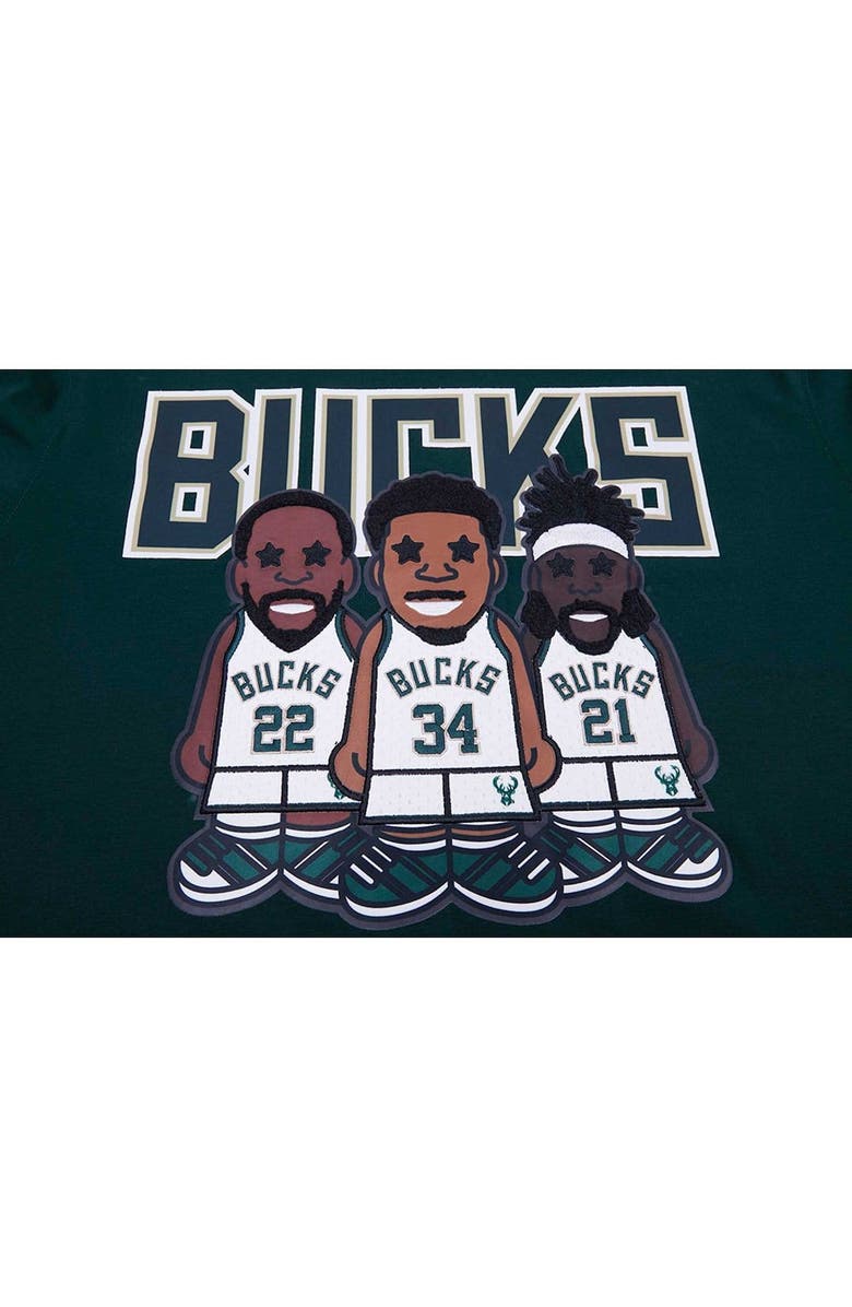 PRO STANDARD Men's Pro Standard Giannis Antetokounmpo, Jrue Holiday, Khris Middleton Hunter Green Milwaukee Bucks Multi Lineup T-Shirt, Alternate, color, Hunter Green