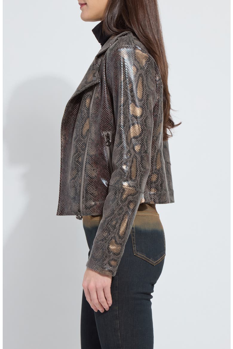 Amelia Faux Suede Moto Jacket, Alternate, color, EXTRA ORDINARY SNAKE