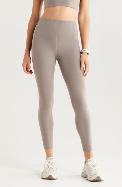 Zella Studio Luxe High Waist Pocket 7/8 Leggings In Neutral