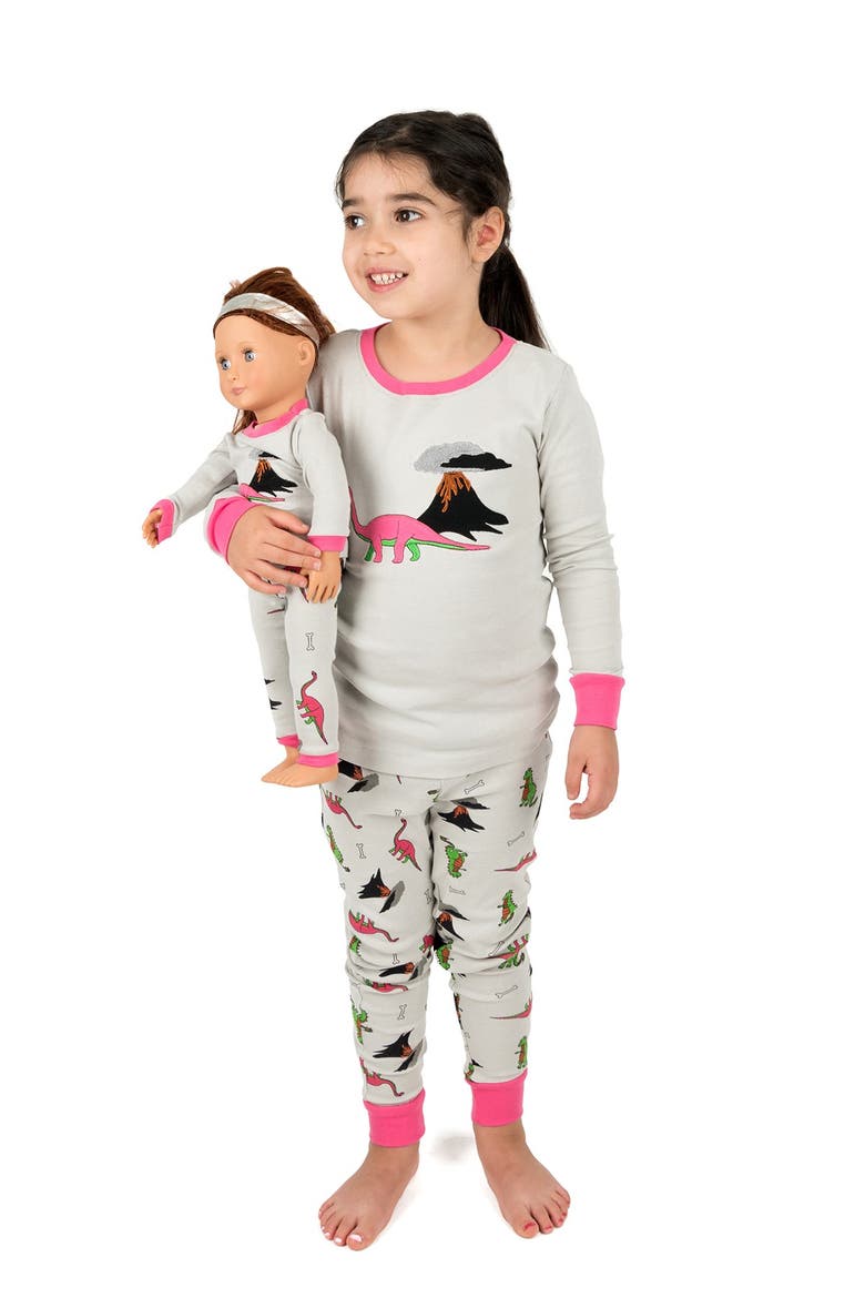 Dinosaur Pajama & Matching Doll Pajama Set, Alternate, color, MULTI