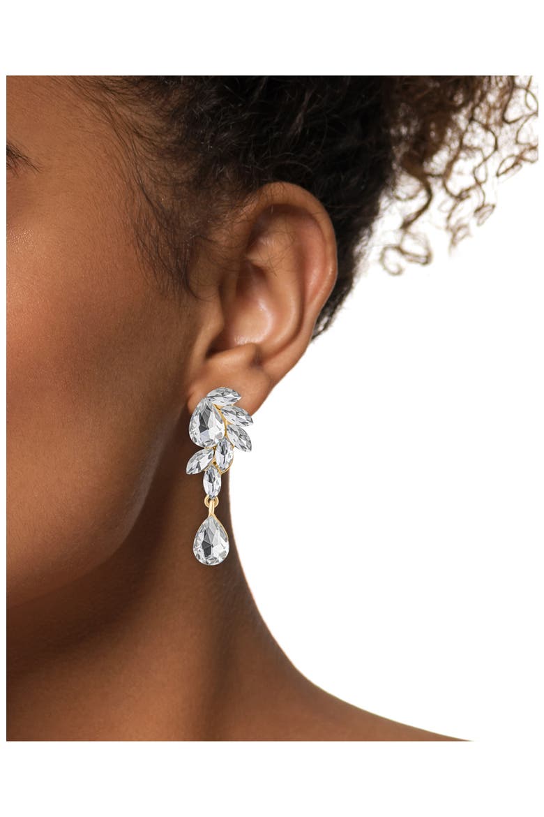 Cascading Crystal Drop Earrings, Alternate, color, CLEAR GOLD