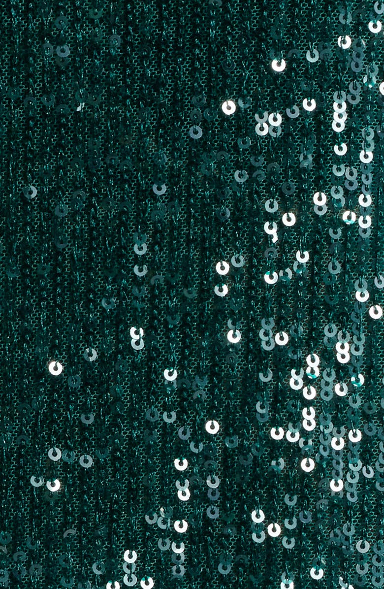 Anne Klein Short Sleeve Sequin Mesh Top, Alternate, color, Pine Forest