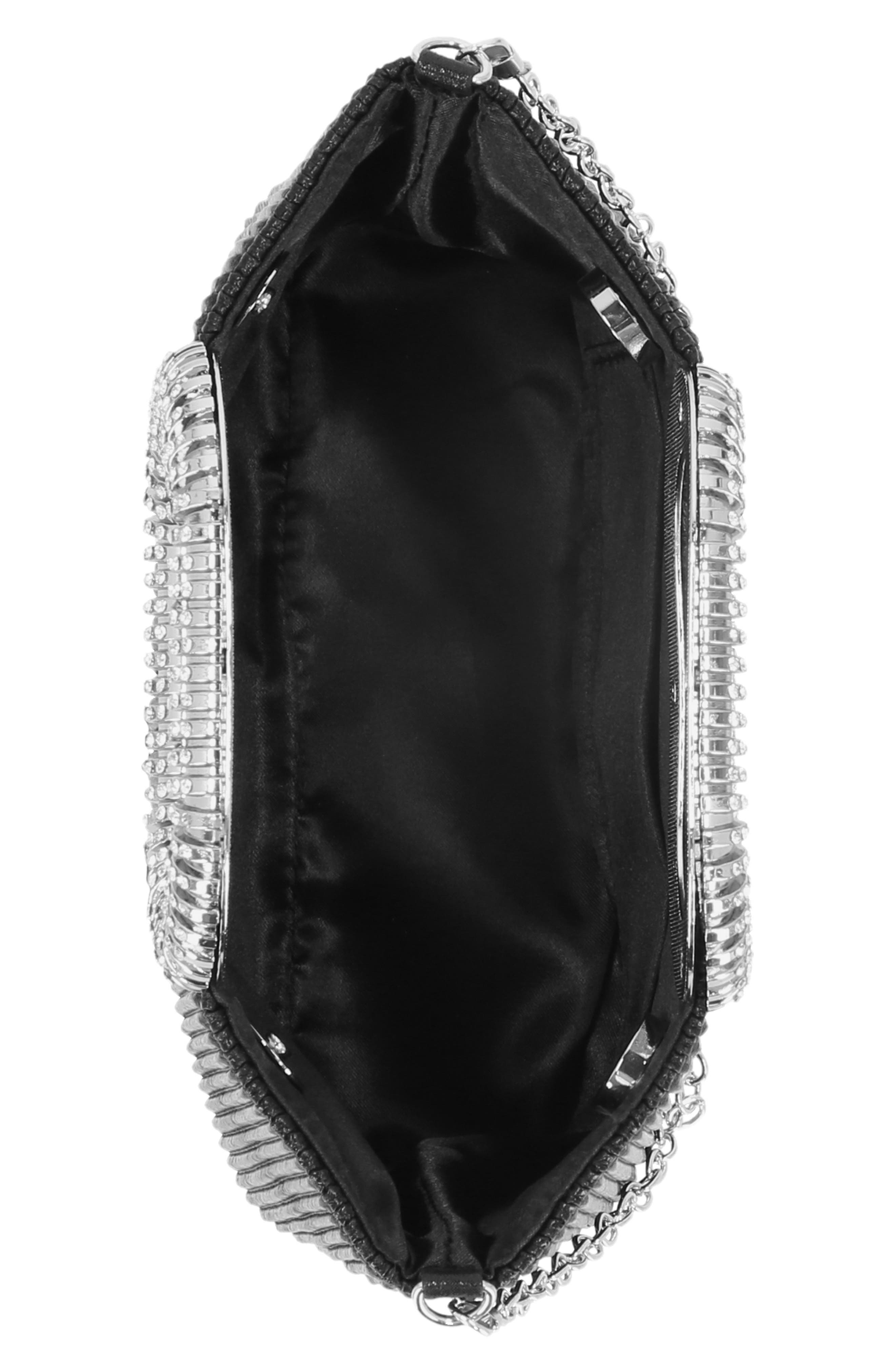 Jessica McClintock Livy Pleated Clutch, Alternate, color, Black