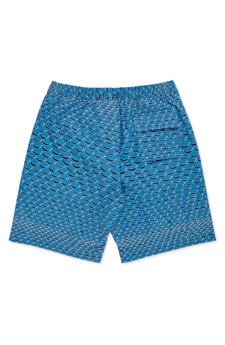 Psycho Bunny Kids' Haines Wave Pattern Swim Trunks, Alternate, color, 