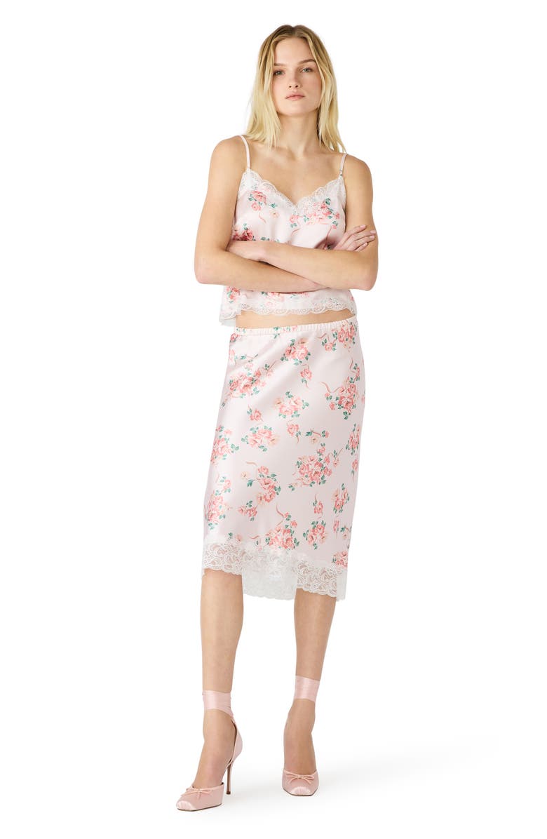 Steve Madden Delany Lace Trim Camisole, Alternate, color, Peach Romance