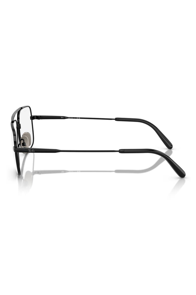 58mm Square Optical Glasses, Alternate, color, BLACK