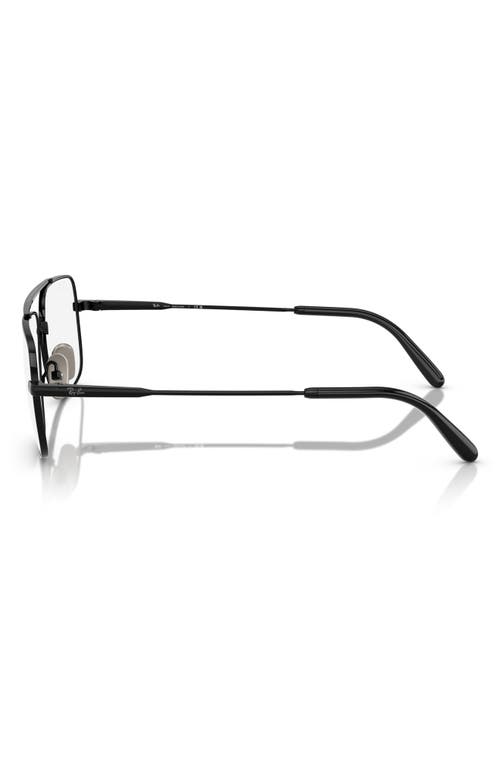 Ray Ban Ray-ban William Titanium 56mm Square Optical Glasses In Black