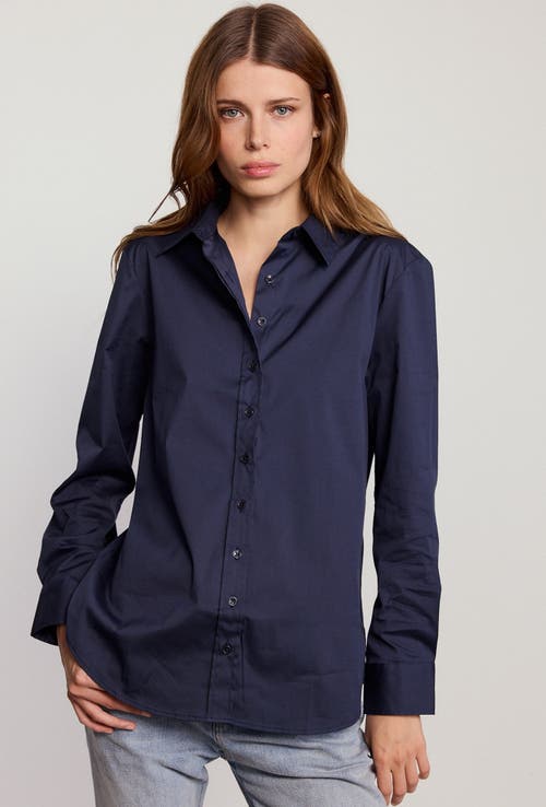The Shirt By Rochelle Behrens The Boyfriend Shirt In Blue