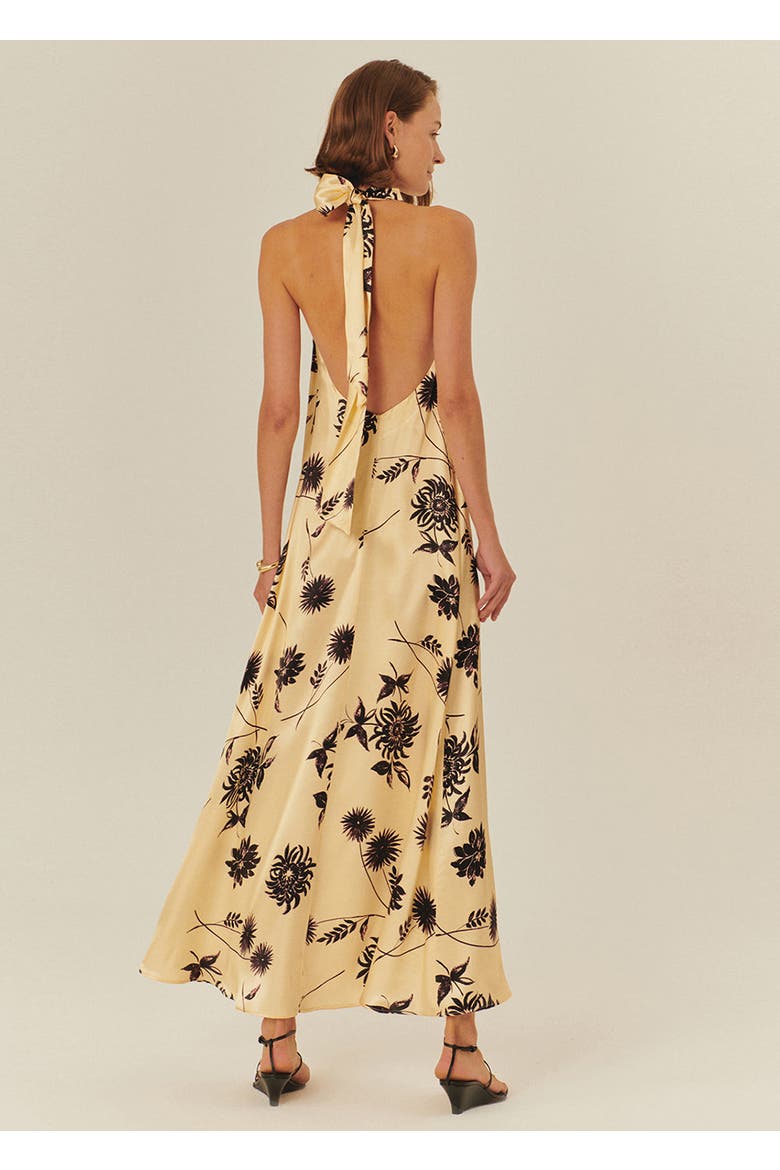 Bonnie Floral Viscose Maxi Dress, Alternate, color, Ecru