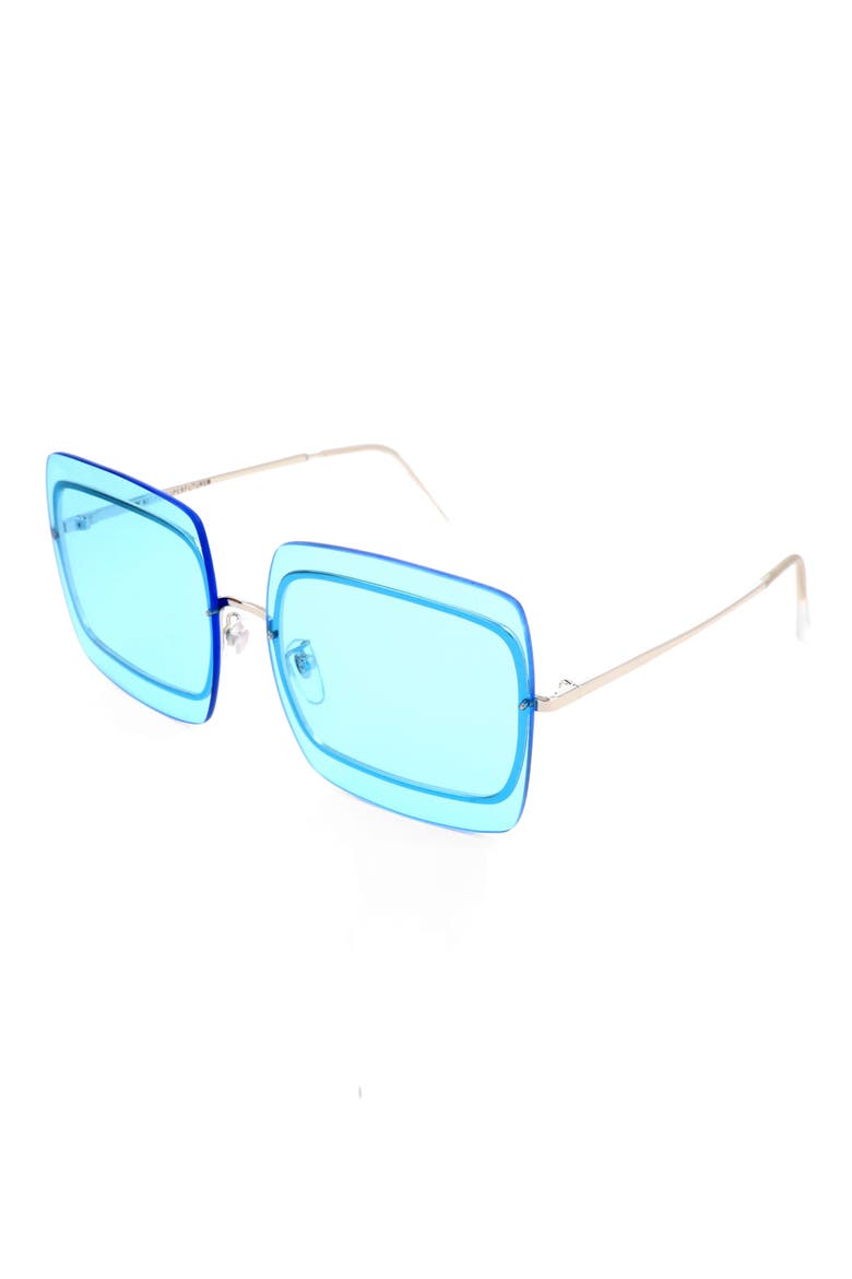 52mm Square Sunglasses, Alternate, color, BLUE