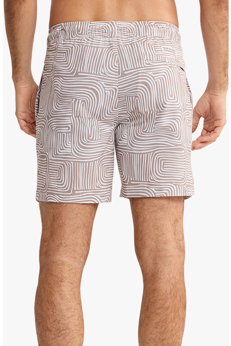 The Bayberry Medallion Print Water Repellent Swim Trunks, Alternate, color, WAVY SANDS